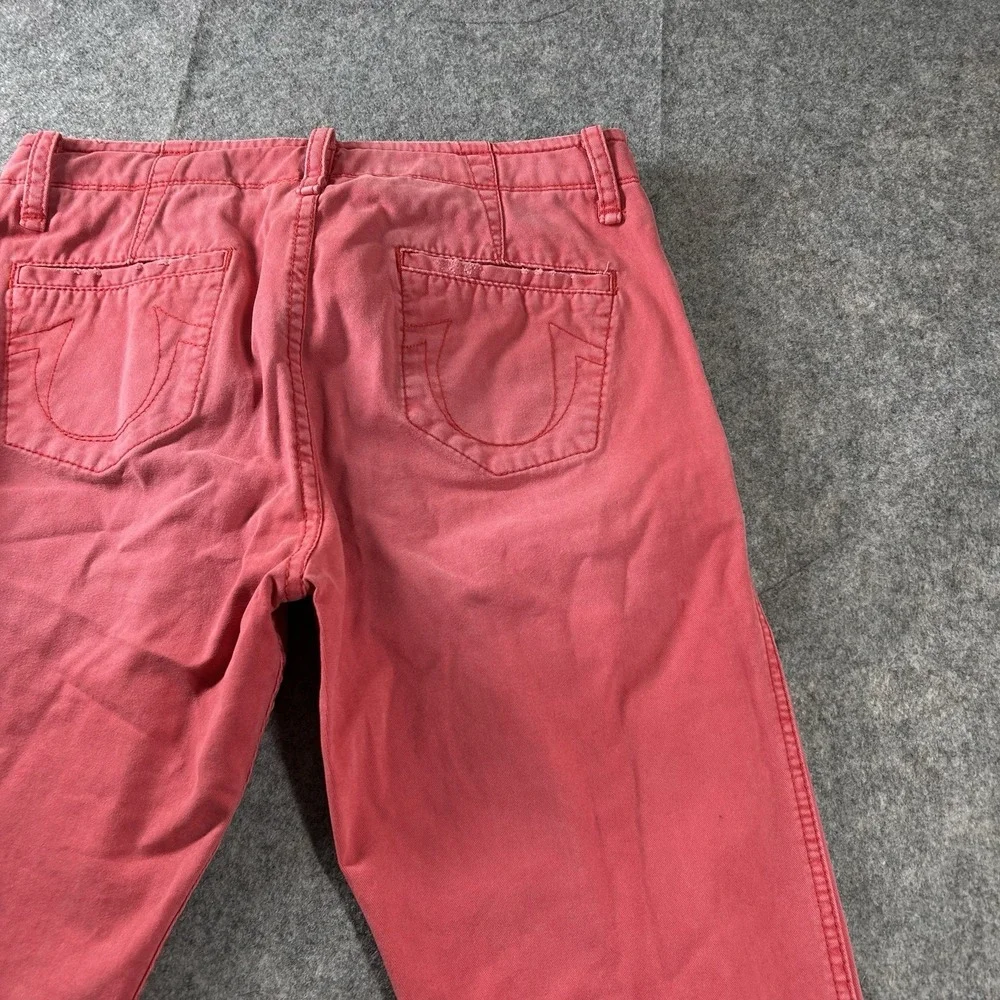 True Religion Jeans Mens 30 Straight Leg MEGRO4K32 Red Distressed Cotton